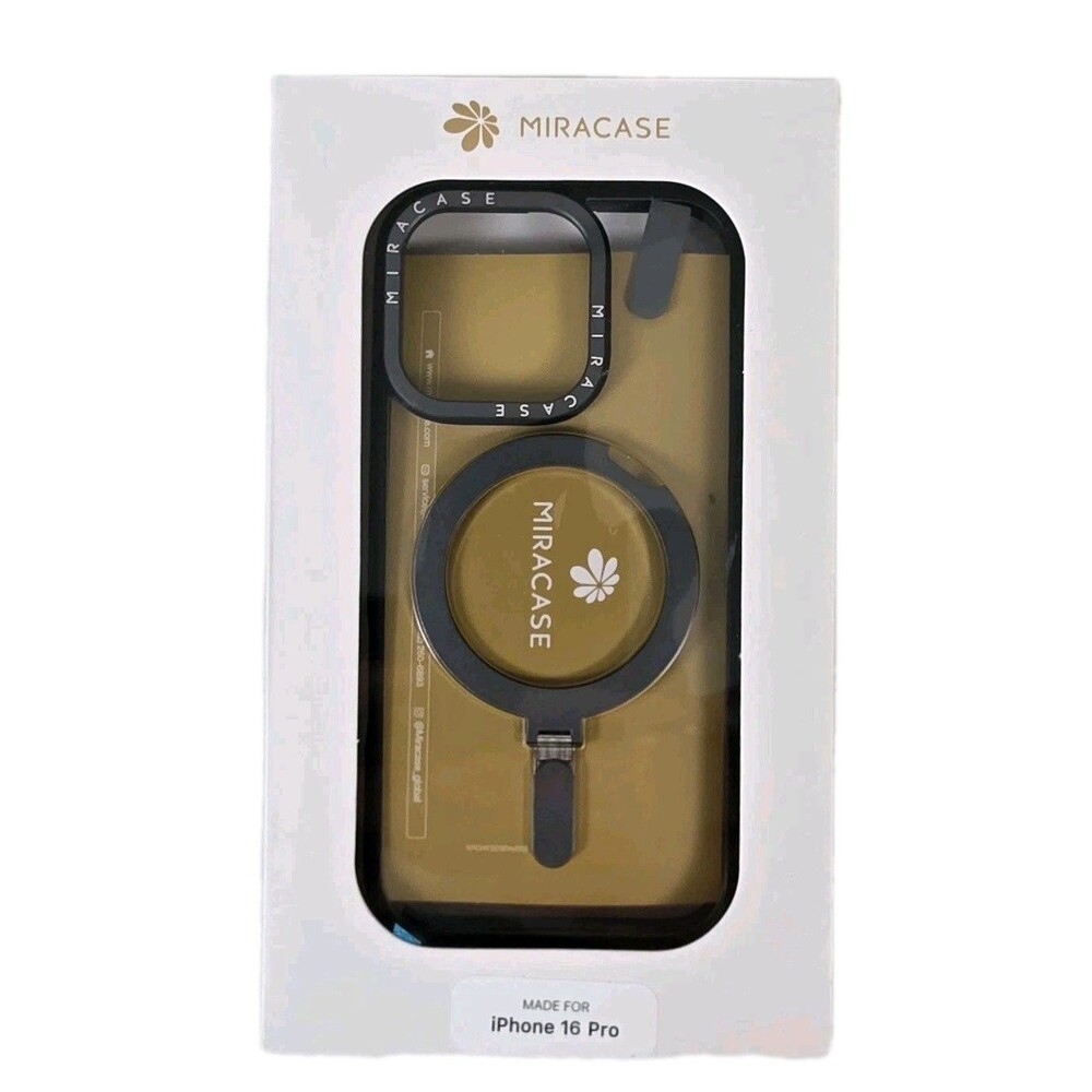 Miracase: iPhone 15 Pro Black ‎ Case (6.1"): Kickstand, Magnetic Ring Holder